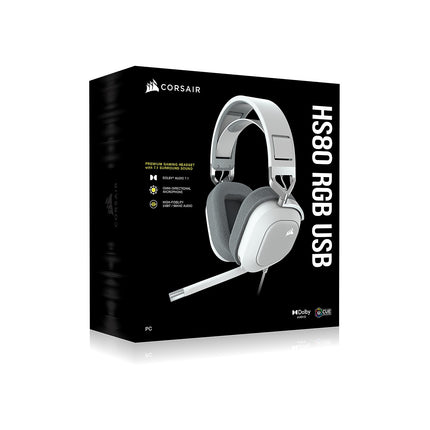 Casque gamer CORSAIR HS80 RGB USB White