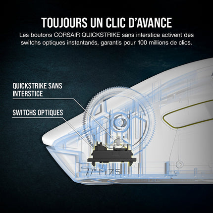 Souris Gamer Sans Fil CORSAIR M75 Wireless RGB Blanche