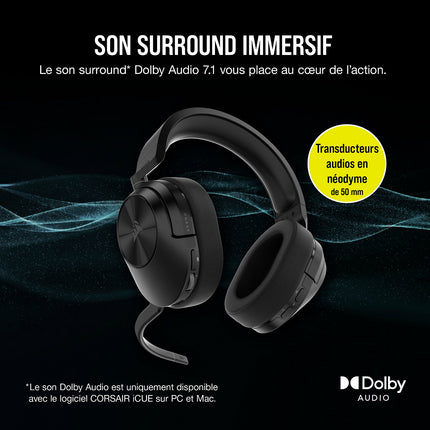 Casque gamer CORSAIR HS55 Wireless Carbon