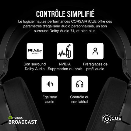 Casque gamer CORSAIR HS55 Wireless Carbon