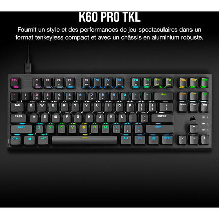 Clavier gamer sans fil CORSAIR K60 RGB PRO TKL OPX