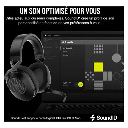 Casque gamer CORSAIR HS65 Wireless Carbon V2