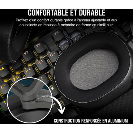 Casque gamer CORSAIR HS65 Wireless Carbon V2