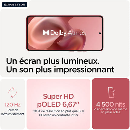 Smartphone MOTOROLA G86 Rouge 256Go 5G