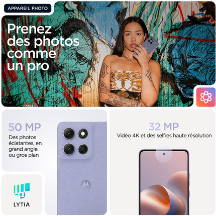 Smartphone MOTOROLA G86 Violet 256Go 5G
