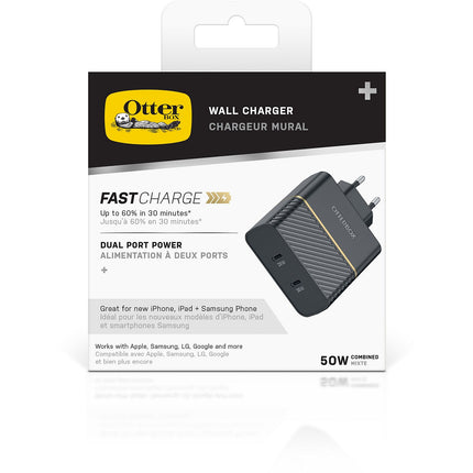 Chargeur secteu OTTERBOX 2 USB-C 30W + 20W noir