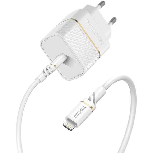 Chargeur USB C OTTERBOX USB-C 20W + Cable Lightning blanc