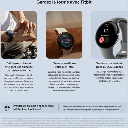Montre connectée GOOGLE Pixel Watch Acier Arg/Bracelet Galet BT