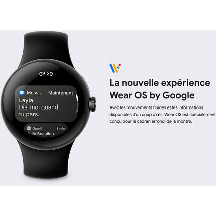 Montre connectée GOOGLE Pixel Watch Acier Arg/Bracelet Galet BT