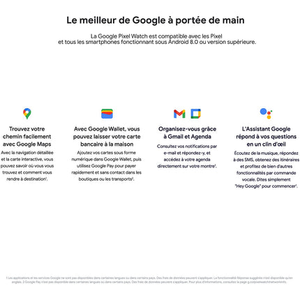 Montre connectée GOOGLE Pixel Watch Acier Arg/Bracelet Galet BT