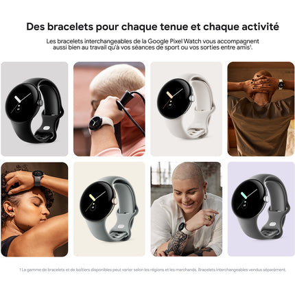 Montre connectée GOOGLE Pixel Watch Acier Arg/Brac Charbon 4G