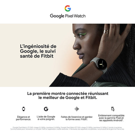 Montre connectée GOOGLE Pixel Watch Acier Arg/Brac Charbon 4G