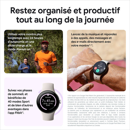 Montre connectée GOOGLE Pixel Watch 2 Argent Poli/Porcelaine BT