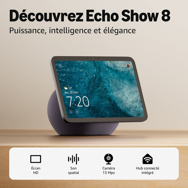 Assistant vocal AMAZON Echo Show 8 - Graphite (4e gen)