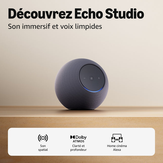 Assistant vocal AMAZON Echo Studio - noir