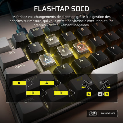 Clavier gamer CORSAIR CLIPPER PRO MINI 60 Hall