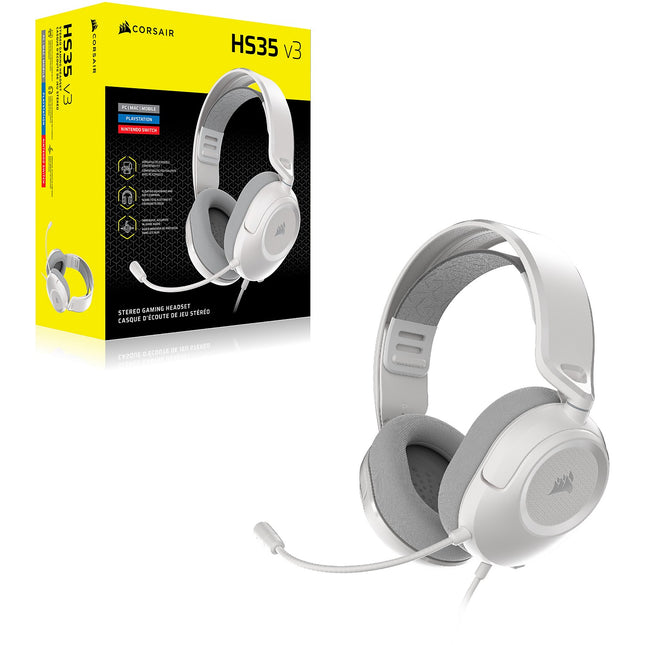 Casque gamer CORSAIR HS35 v3 Blanc