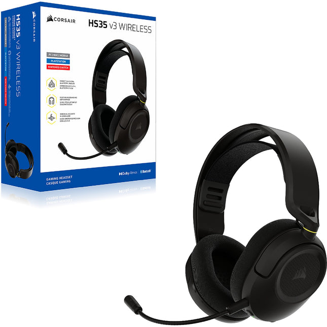 Casque gamer CORSAIR HS35 v3 Wireless Carbon PS