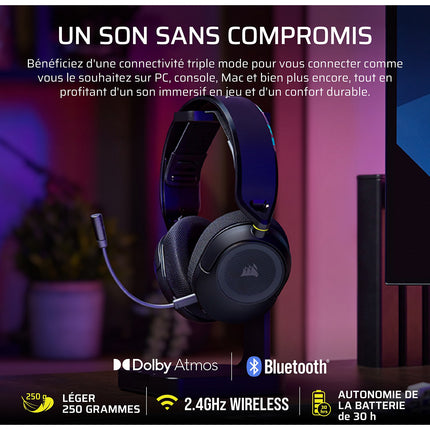 Casque gamer CORSAIR HS35 v3 Wireless Carbon