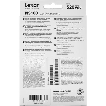 Disque dur SSD interne LEXAR 128 Go NS100 2.5'' SATA III (6Gb/s)