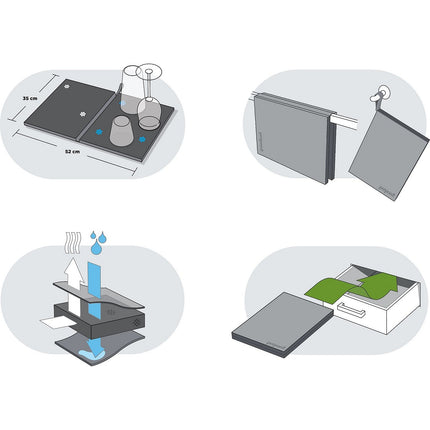 Tapis de séchage PREPARA DE SECHAGE ANTIBACTERIEN GRIS