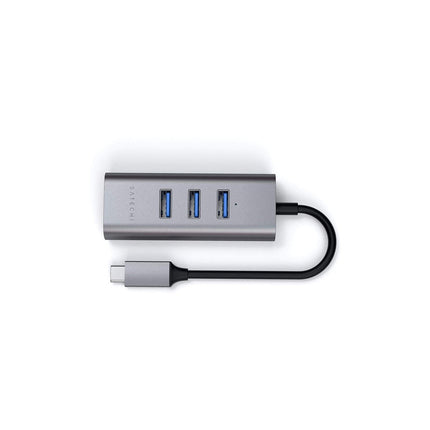 Hub SATECHI USB-C 2 en 1 + Ethernet gris