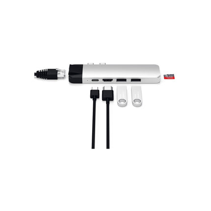 Hub SATECHI USB-C Pro + Ethernet/4K Hdmi silver