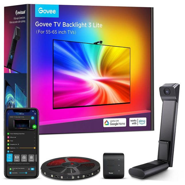 Bandeau LED GOVEE Retroéclairage LED TV avec camera 55 65