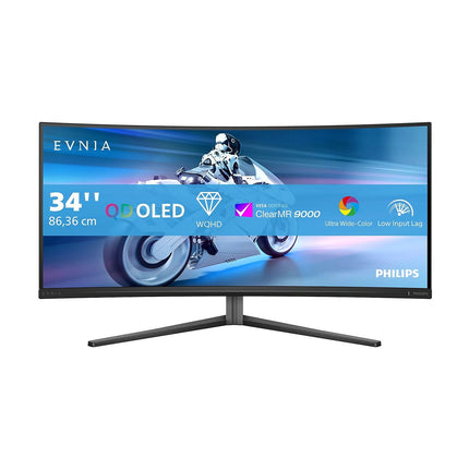 Ecran PC Gamer PHILIPS Evnia 34M2C6500 34" Incurvé QHD 175Hz QD-OLED HDR 400 HDMI 2.1 Ambiglow