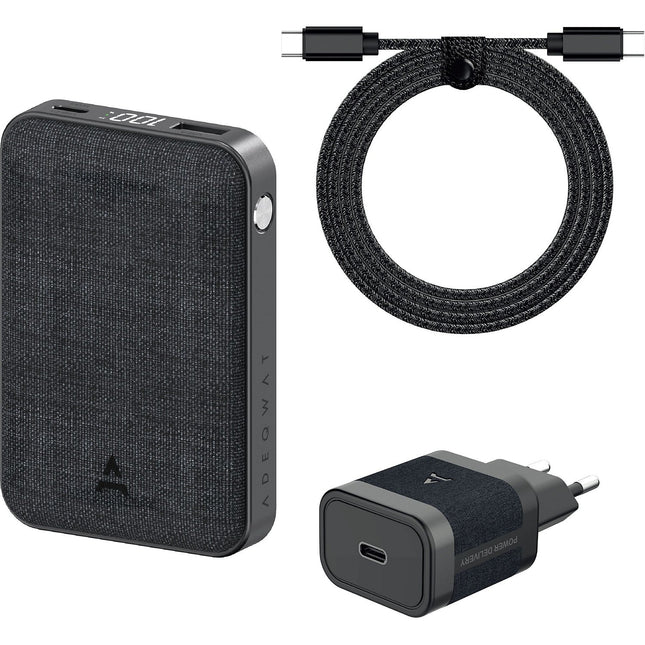 Pack ADEQWAT PowerBank+Chargeur 30W+Cable USB-C-USB-C