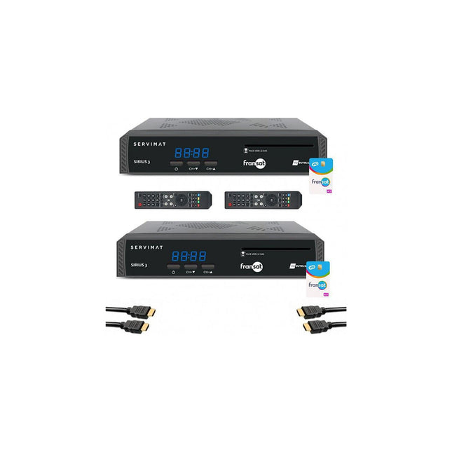 Décodeur satellite SERVIMAT Pack 2x Récepteurs Tv Satellite Hd + Ca