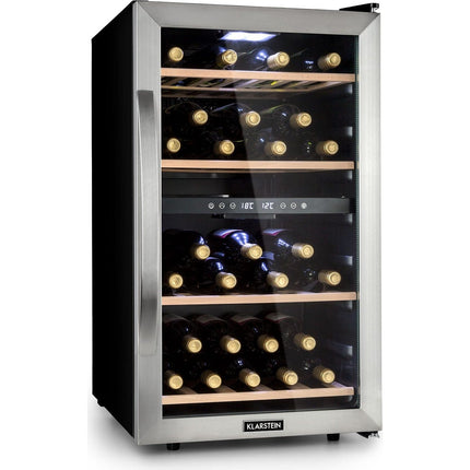 Cave à vin polyvalente KLARSTEIN Vinamour 45D 2 zones 118L 45bt Inox
