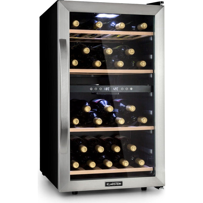 Cave à vin polyvalente KLARSTEIN Vinamour 45D 2 zones 118L 45bt Inox