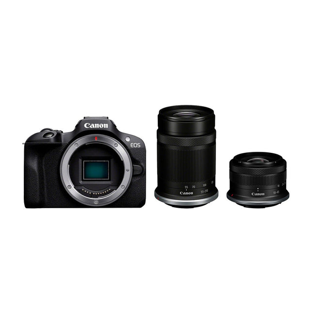 Appareil photo Hybride CANON EOS R100+RF-S 18-45 IS STM+RF-S 55-210mm