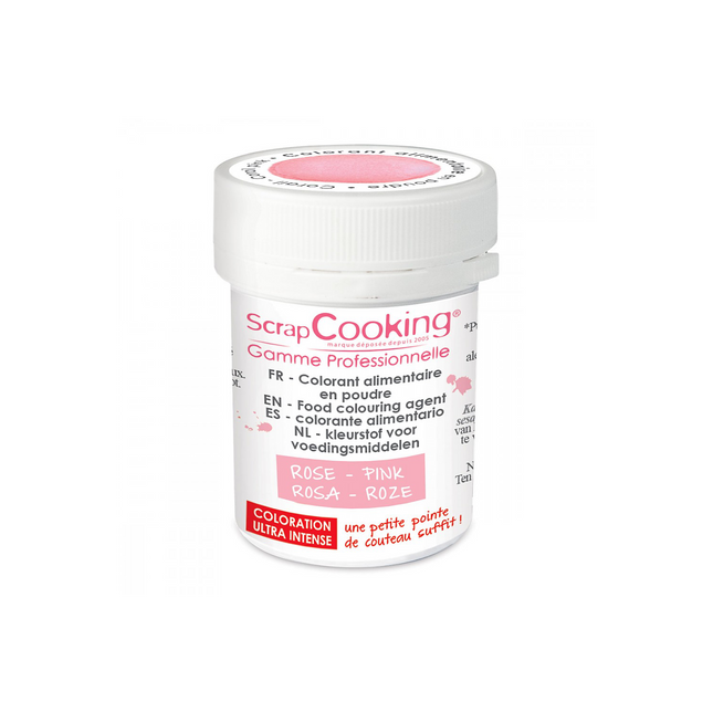 Colorant alimentaire SCRAPCOOKING artificiel en poudre rose poudre 5g