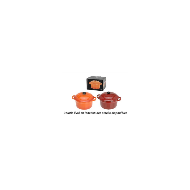 Cocotte ATELIER CUISINE mini-cocotte diam 10cm orange ou rouge