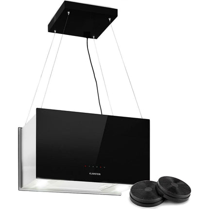 Hotte décorative îlot KLARSTEIN Kronleuchter L 60cm 590 m³/h LED noir