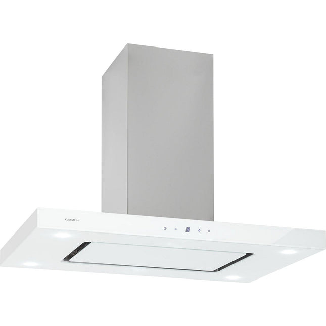 Hotte décorative îlot KLARSTEIN Valeria îlot 90cm 650m³/h CEE A blanc