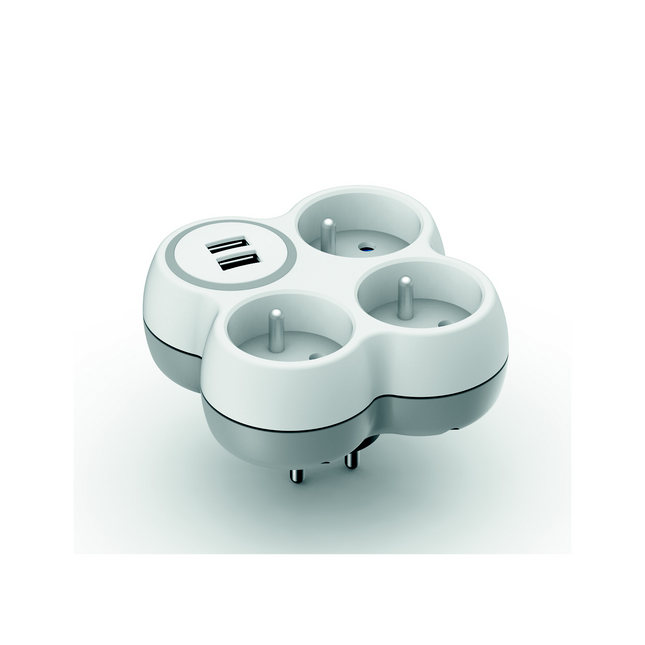 Multiprise ZENITECH 16A + 2 ports USB