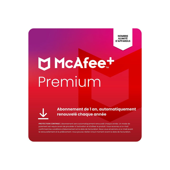 Logiciel antivirus et optimisation MCAFEE + premium - individual