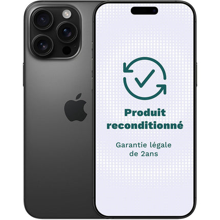 Smartphone APPLE iPhone 16 Pro Max Titane Noir 256Go Reconditionné