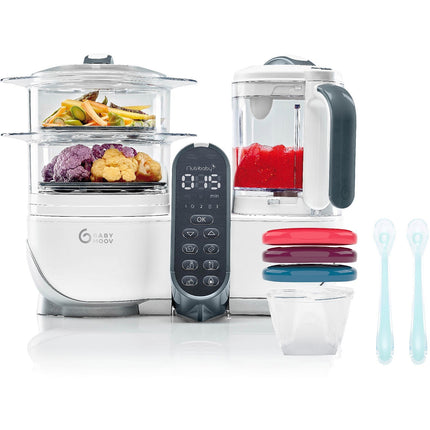 Mixeur Cuiseur Bébé BABYMOOV Nutribaby+ White/3 babybols+2 cuillères