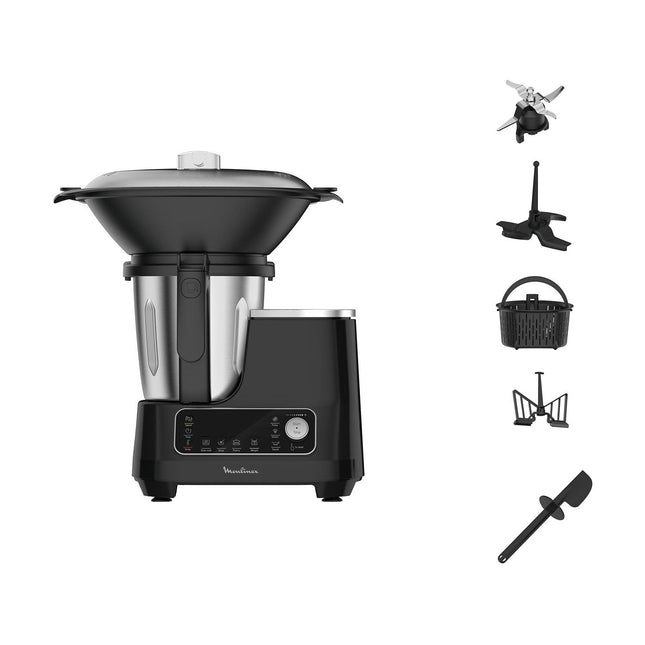 Robot cuiseur MOULINEX Clickchef noir HF456810 + cuiseur vapeur
