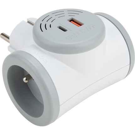 Multiprise WATT AND CO bloc Biplite 2x16A 1 USB-C + USB-A 20W