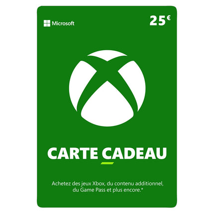 Carte cadeau MICROSOFT Carte cadeaux XBOX 25 Euros