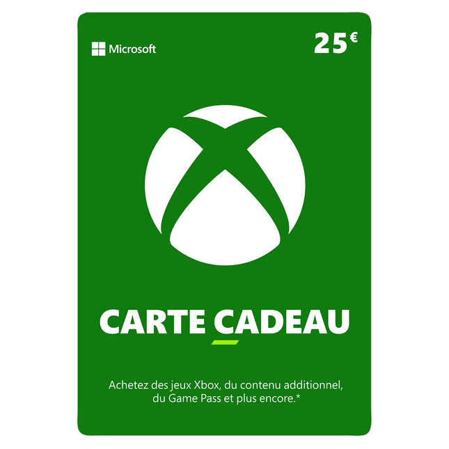 Carte cadeau MICROSOFT Carte cadeaux XBOX 25 Euros