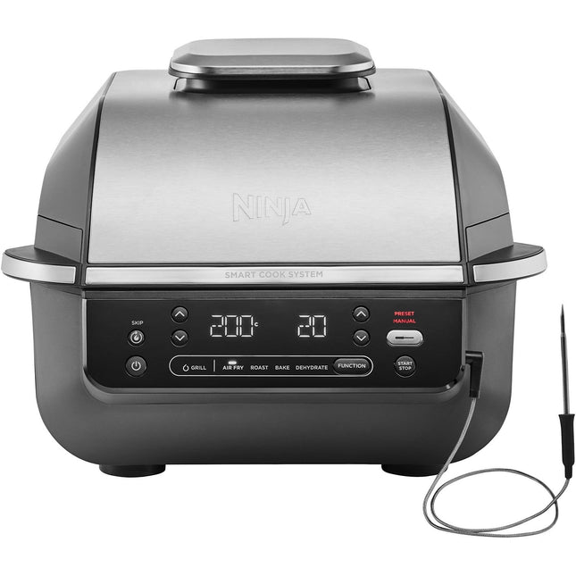 Grille-viande NINJA Foodi Air Grill EG351 gris thermosonde à poser, 25.5x24.5 cm