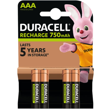 Pile rechargeable DURACELL AAA/LR03 PLUS POWER 750 mAh, x4