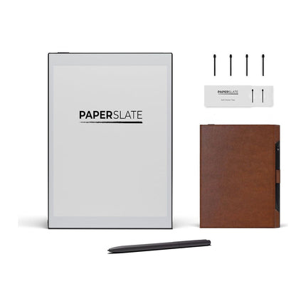 Bloc-notes numérique PAPERSLATE Pack + Couverture Brune + 4 Mines