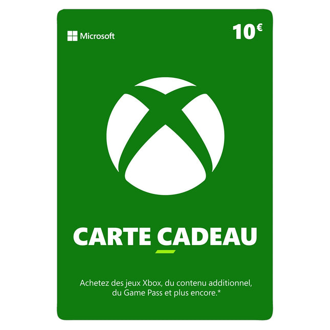 Carte cadeau MICROSOFT Carte cadeaux XBOX 10 Euros